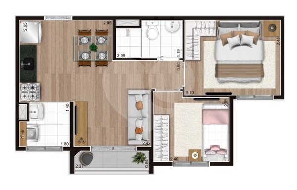 Apartamento 37m² 5