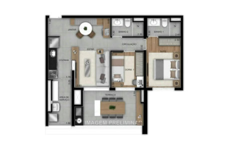 Apartamento para alugar com 2 quartos, sendo 1 suíte, em Butantã, São Paulo, SP