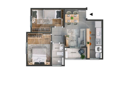 Apartamento à venda com 2 quartos em Caguassu, Sorocaba, SP