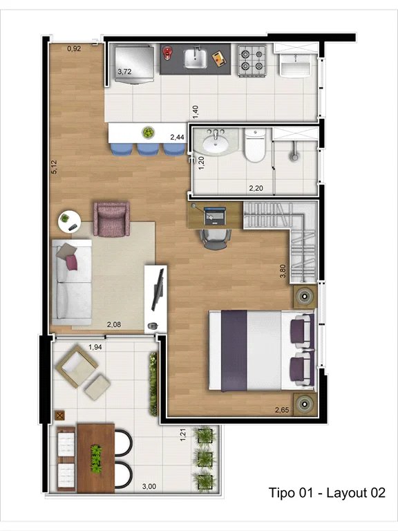 Apartamento à venda com 1 quarto e 1 vaga próximo a USP