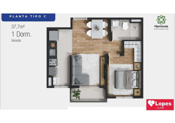 Apartamento 37m² 1