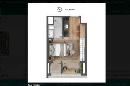 Studio à venda com 1 quarto em Brooklin Paulista, São Paulo, SP