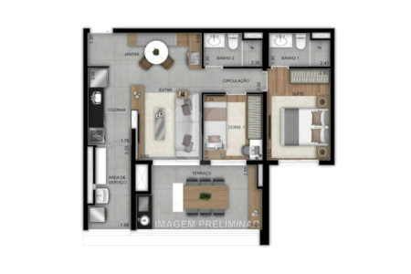 Apartamento para alugar com 2 quartos, sendo 1 suíte, em Butantã, São Paulo, SP