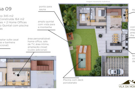 Casa em condomínio com vista para a montanha