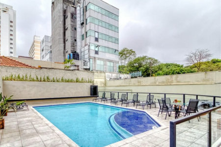 Apartamento mobiliado em Moema, - 1 quarto, sala e cozinha - 1 vaga