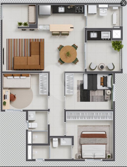 Apartamento à venda com 3 quartos, sendo 1 suíte,  em Ribeirânia, Ribeirão Preto, SP