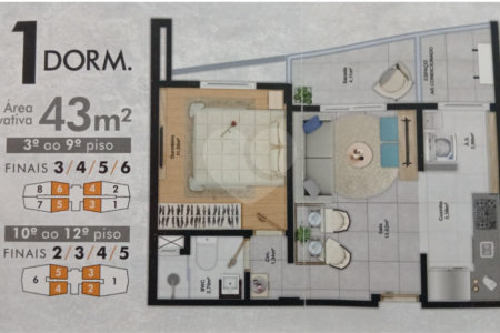 Apartamento à venda com 1 quarto no Centro, Ponta Porã, MS