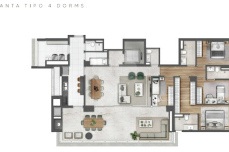Apartamento à venda com 3 suítes em Brooklin Paulista, São Paulo, SP