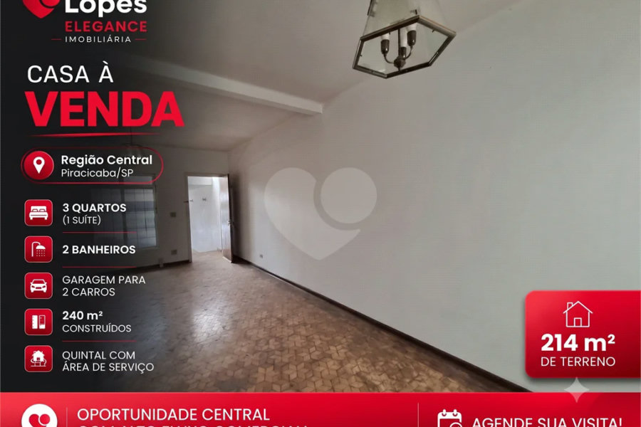 Casa com vocação comercial no Centro de Piracicaba