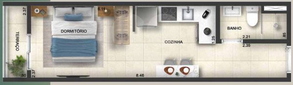 Apartamento 26m² 2