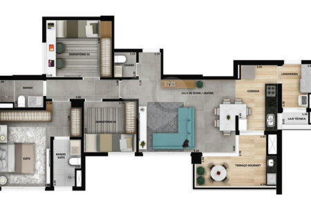 Apartamento à venda com 3 quartos, sendo 1 suíte, em Parque Campolim, Sorocaba, SP