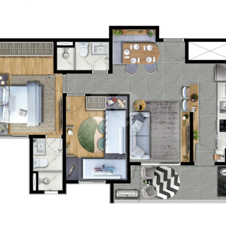 Apartamento à venda com 2 quartos, sendo 1 suíte, em Jardim Terceiro Centenário, Atibaia, SP