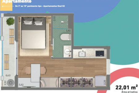 Apartamento à venda com 1 quarto em Pinheiros, São Paulo, SP
