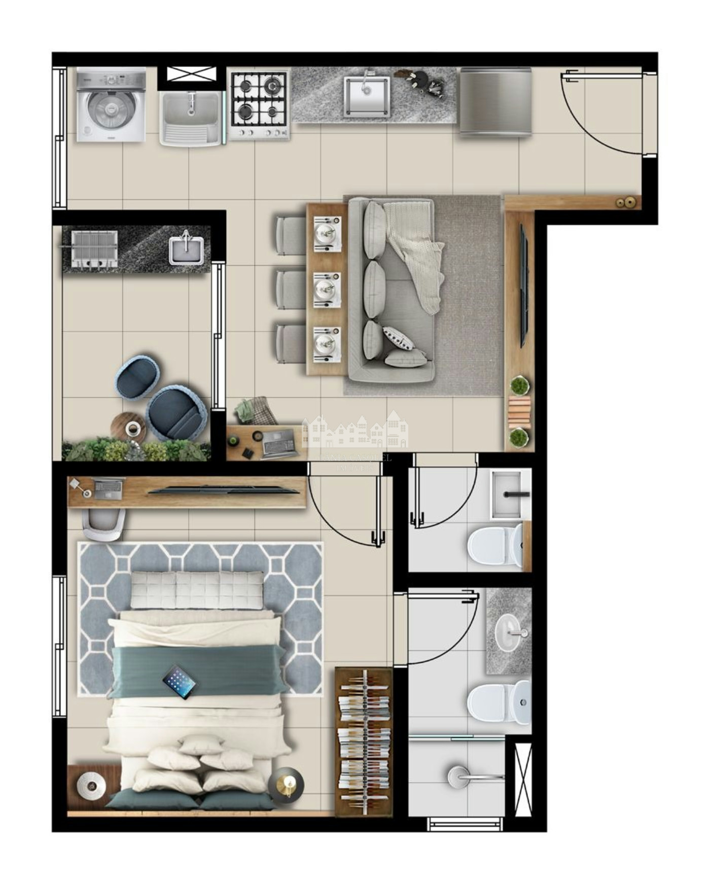Apartamento à venda com 1 suíte em Atibaia Jardim, Atibaia, SP