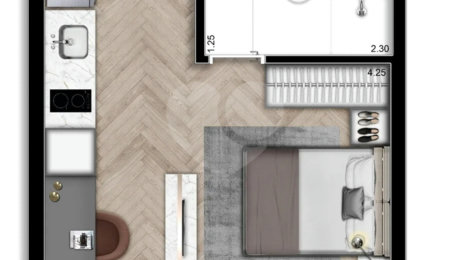 Apartamento à venda com 1 quarto em Perdizes, São Paulo, SP