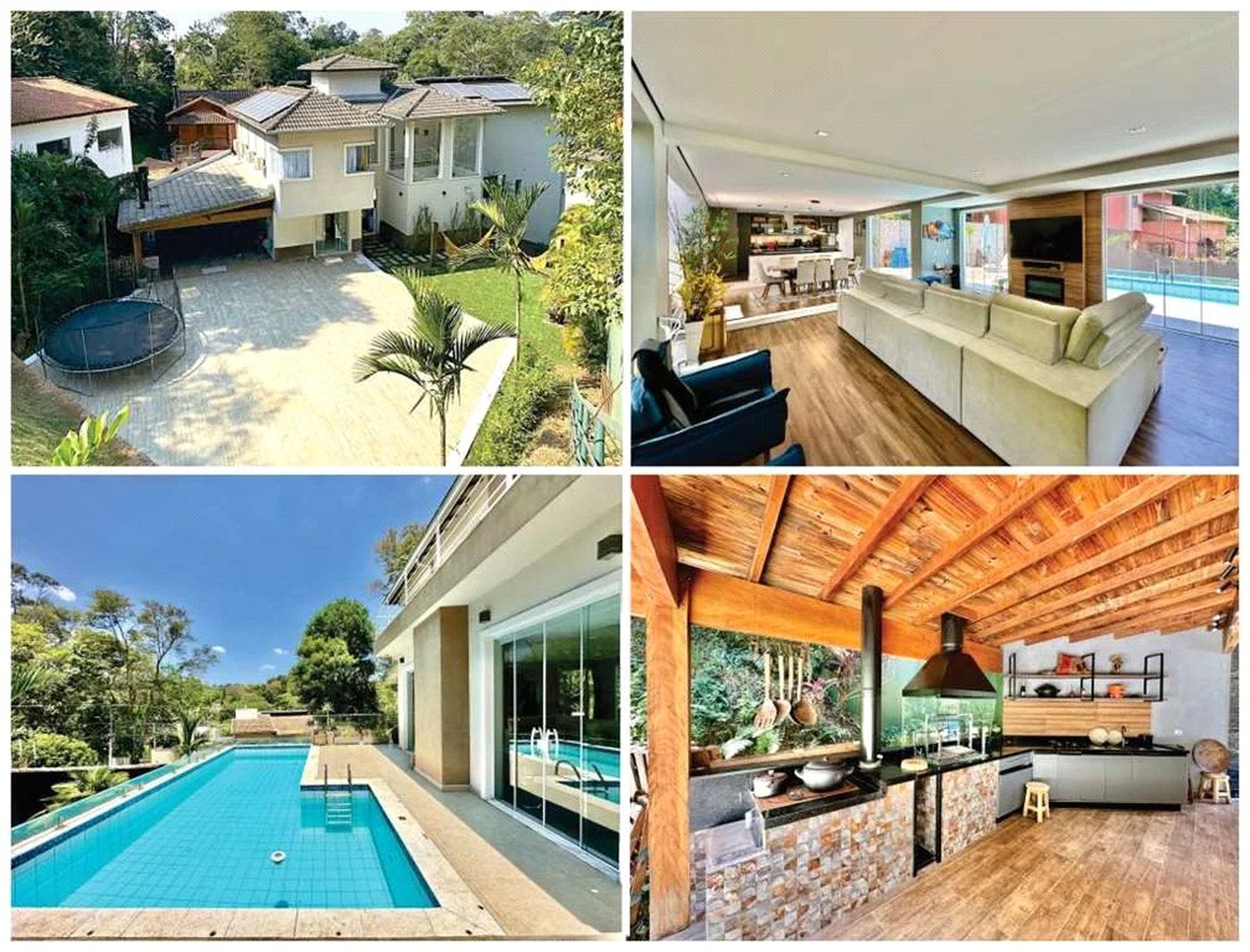 Magnífica Casa Contemporânea na Fazendinha - 4dorms | 3 Suites | Gourmet, piscina, lareira, hóspedes, escritório! Muito Verde e Tranquilidade em um dos melhores condominios da Região .