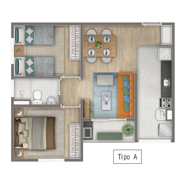 Apartamento 45m² 1