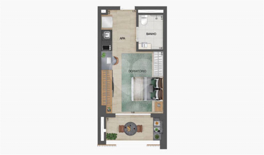 Apartamento à venda com 1 quarto em Vila Clementino, São Paulo, SP