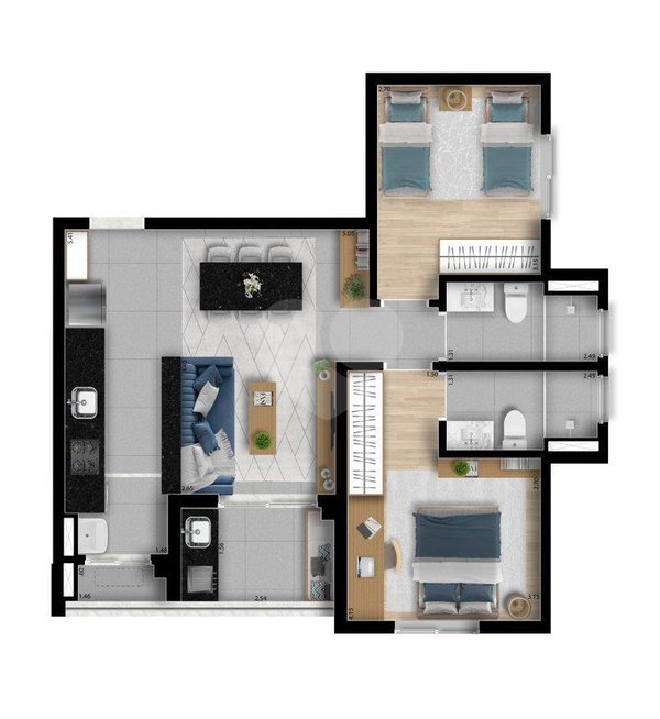 Apartamento 65m² 1