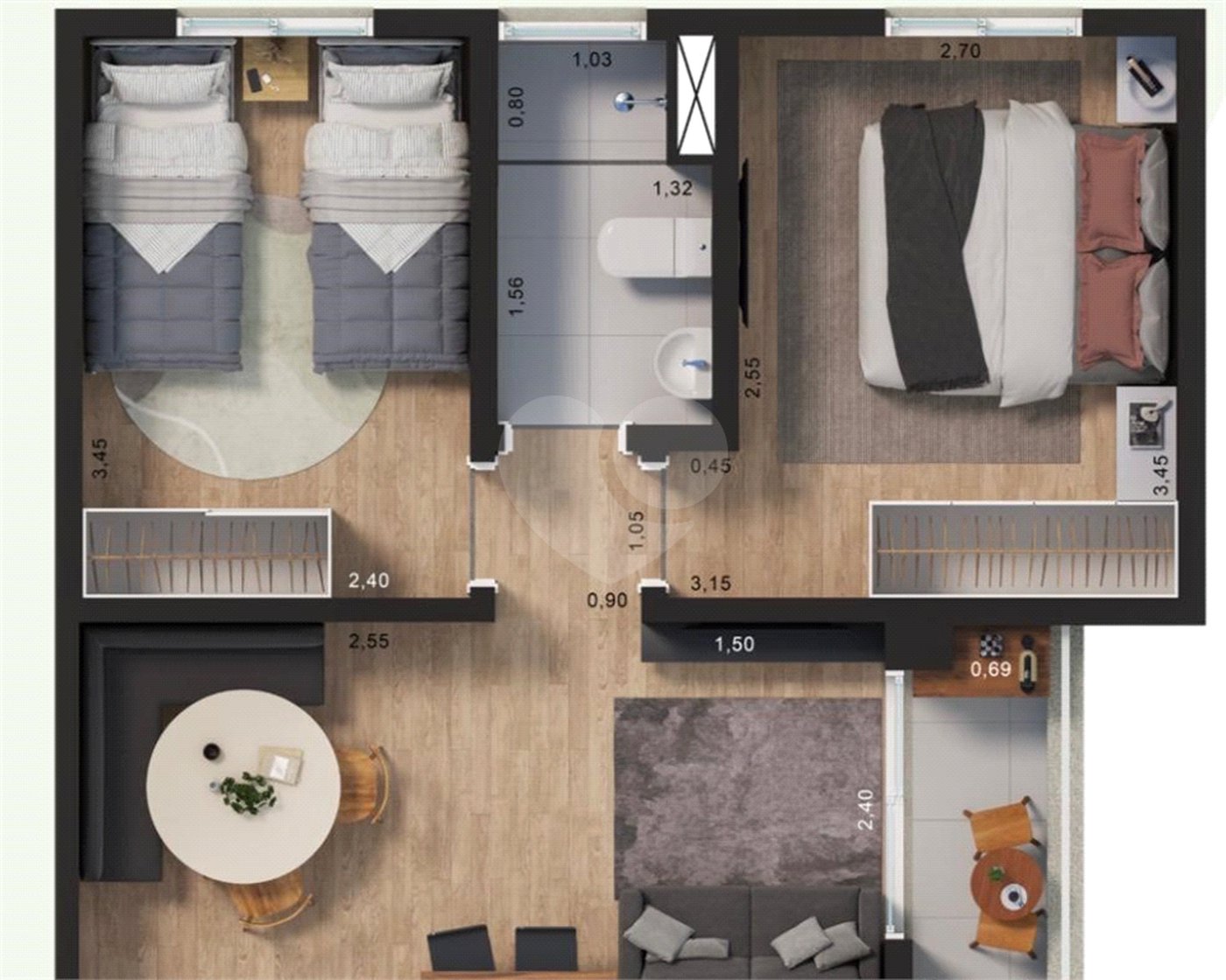 Apartamento à venda com 2 quartos em Vila Rica, Sorocaba, SP