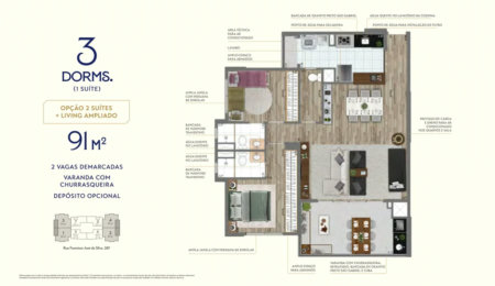 Apartamento à venda com 3 quartos, sendo 1 suíte,  em Vila Andrade, São Paulo, SP