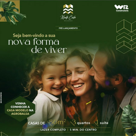 Casa à venda com 3 quartos, sendo 1 suíte, no condomínio Monte Carlo, Balsas - MA