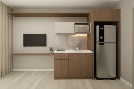 Apartamento mobiliado de 41m² à venda em Moema – 1 DORMITORIO MOBILIADO