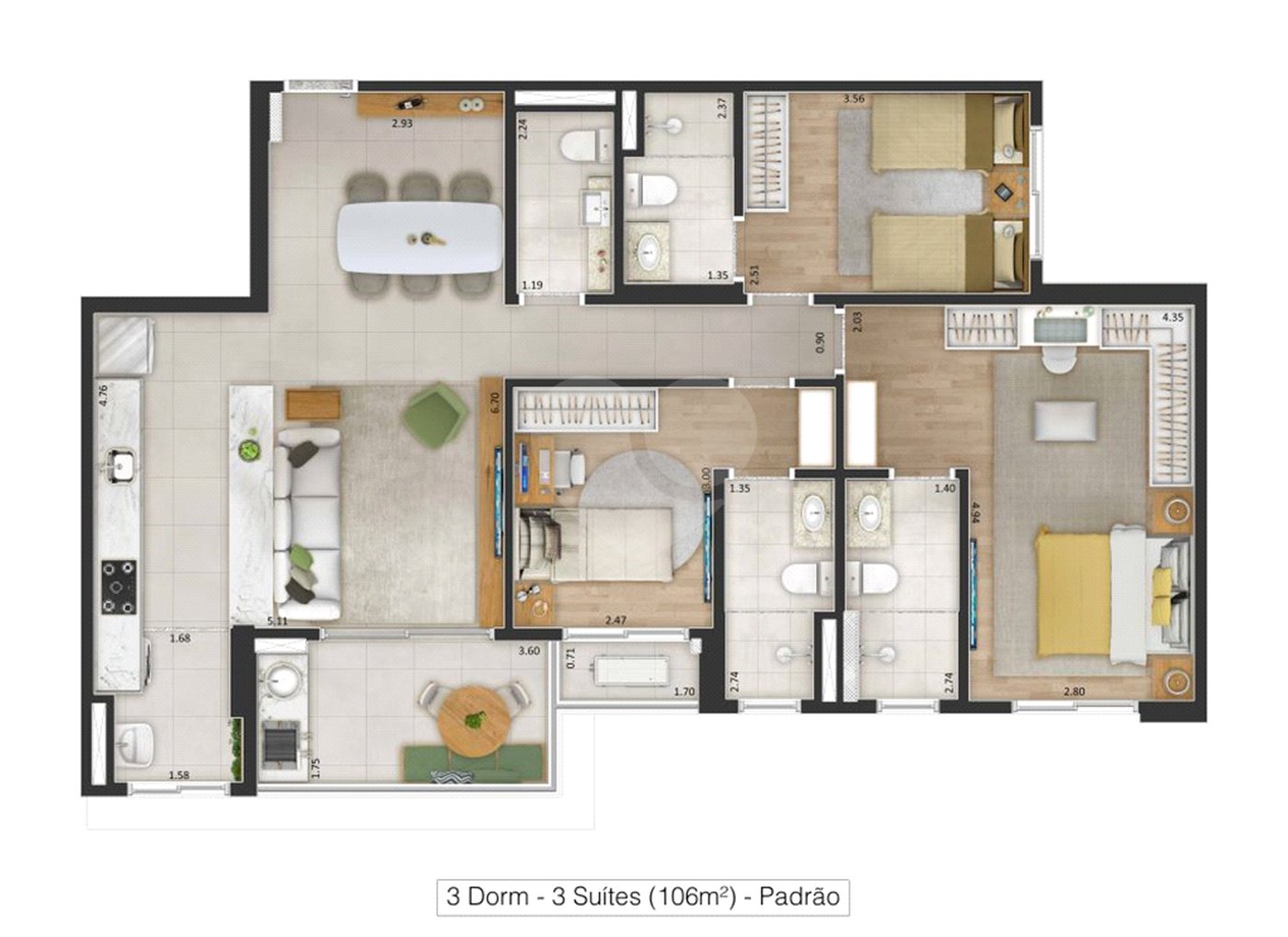 Apartamento à venda com 2 quartos, sendo 1 suíte, no Centro, Sorocaba, SP
