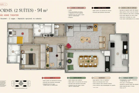 Apartamento à venda com 2 quartos, sendo 3 suítes, em Vila Andrade, São Paulo, SP