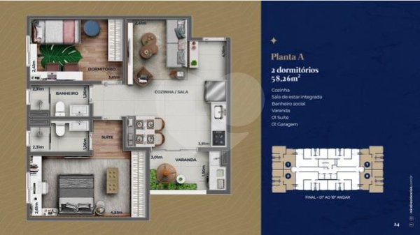 Apartamento 58m² 1
