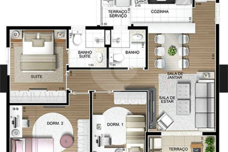 Apartamento à venda com 3 quartos, sendo 1 suíte, em Parque Reboucas, São Paulo, SP