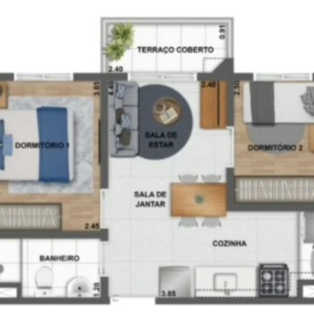 Apartamento à venda com 2 quartos em Vila Andrade, São Paulo, SP