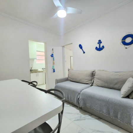 Apartamento mobiliado próximo da praia com 1 dormitório à venda, 32 m² por R$ 390.000 - Embaré - Santos/SP
