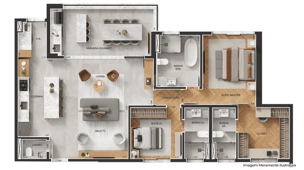 Planta Apartamento 138m²