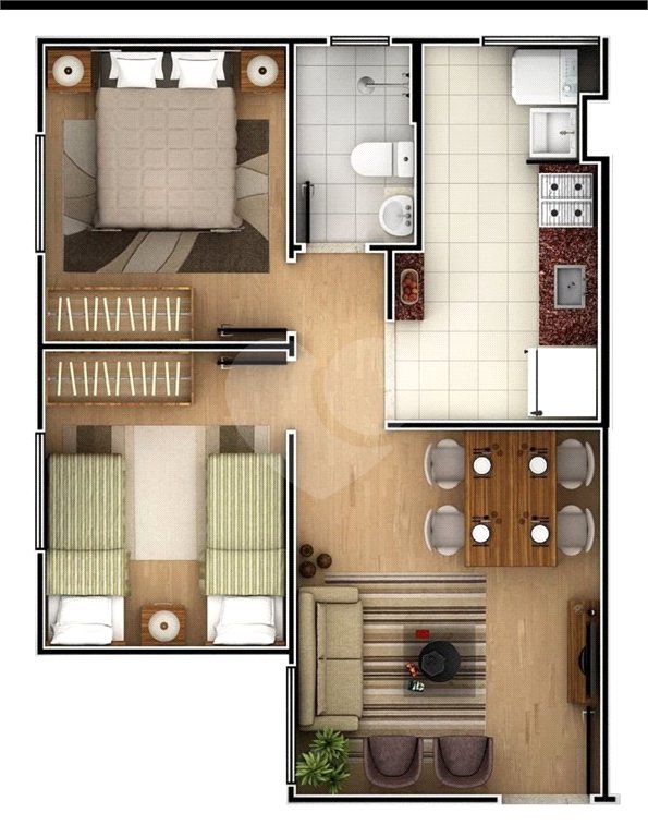 Apartamento à venda com 2 quartos em Jardim Tatiana, Votorantim, SP