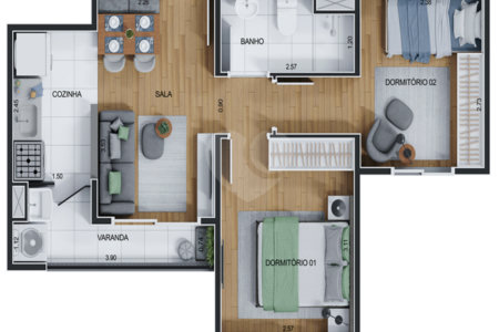 Apartamento à venda com 2 quartos em Jaguaribe, Osasco, SP