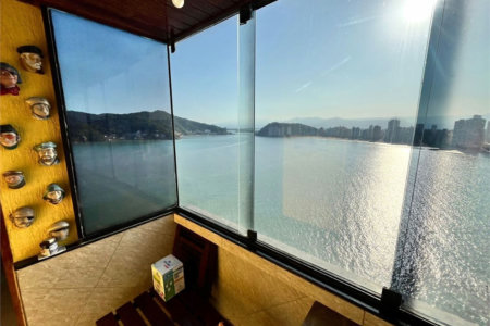 apartamento pé na areia com vista total para o mar em são vicente
