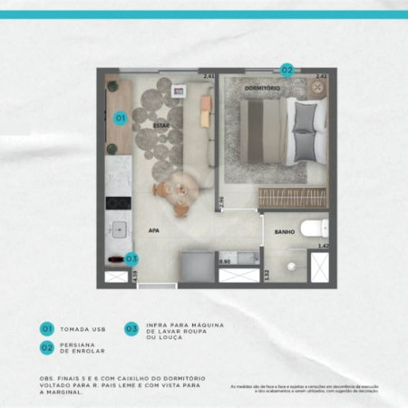 Apartamento à venda com 1 quarto em Pinheiros, São Paulo, SP