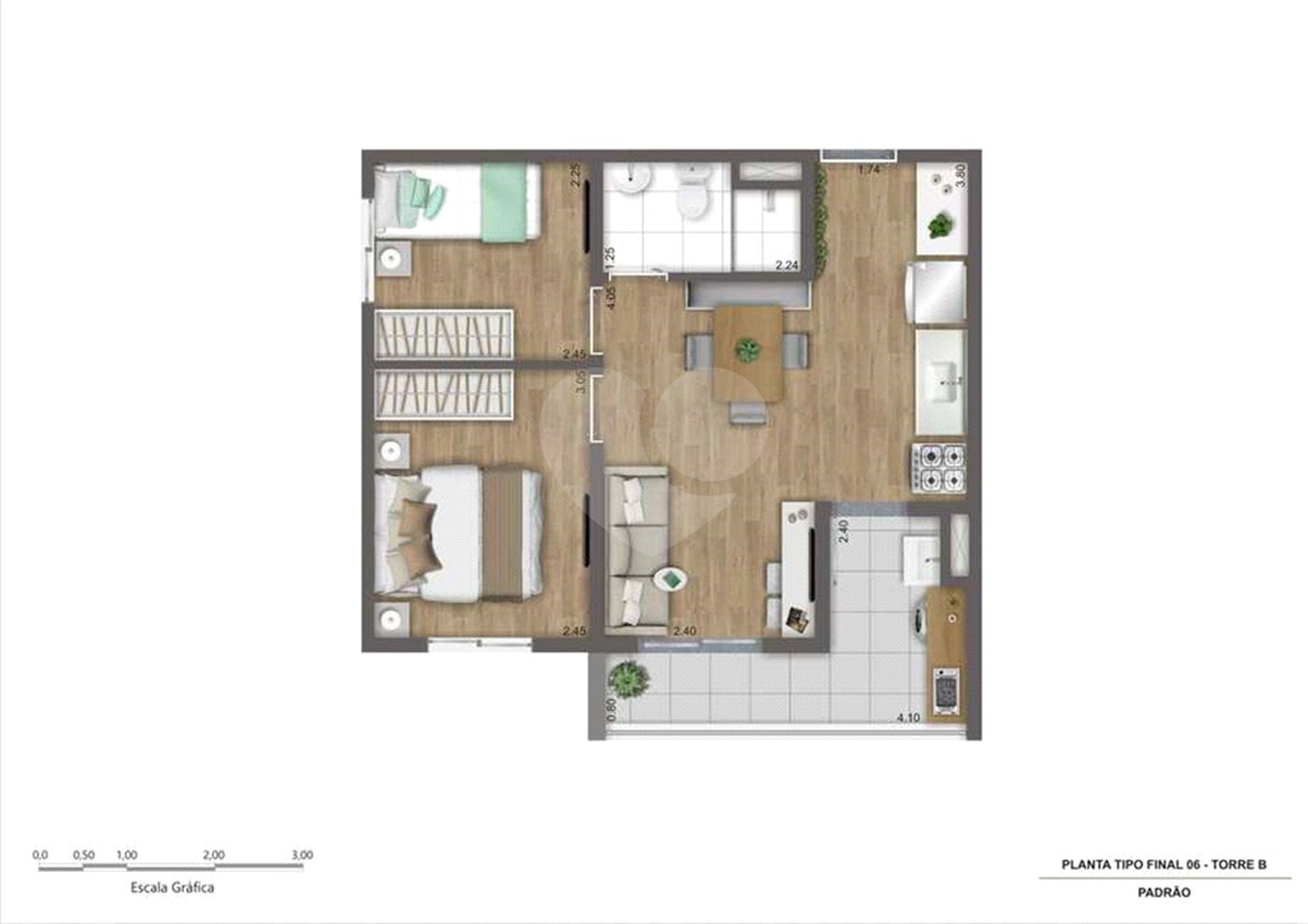 Apartamento à venda com 2 quartos, sendo 1 suíte, em Campo Grande, São Paulo, SP