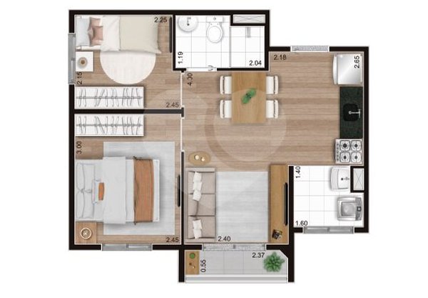 Apartamento 37m² 3