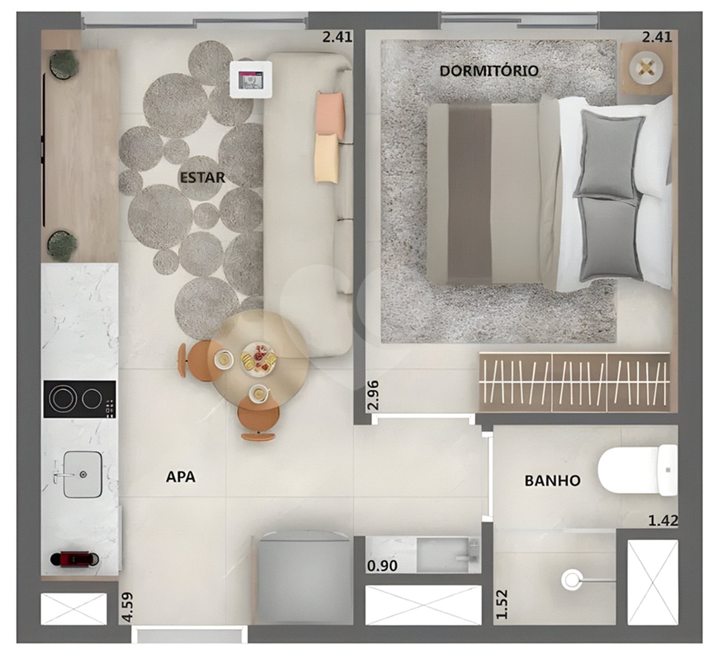 Apartamento à venda com 1 quarto em Pinheiros, São Paulo, SP
