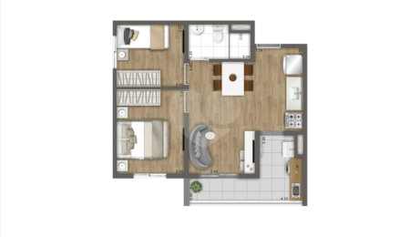 Apartamento à venda com 2 quartos, sendo 1 suíte,  em Campo Grande, São Paulo, SP