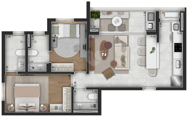 Apartamento 73m² 2