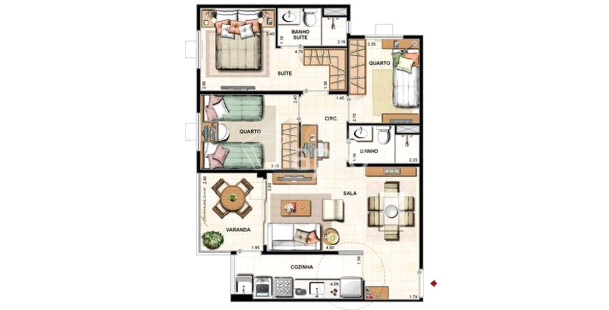 Apartamento à venda com 3 quartos, sendo 1 suíte,  em Jacarepaguá, Rio de Janeiro, RJ