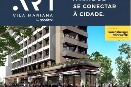 Art Vila Mariana com pé direito de 3,70m no 6o andar