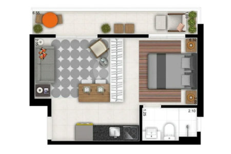 Studio Novo no Centro de São Paulo na Rua Brigadeiro Tobias , 32m² com Vaga, Completo Pronto para Morar. Estuda permuta em Indaiatuba.