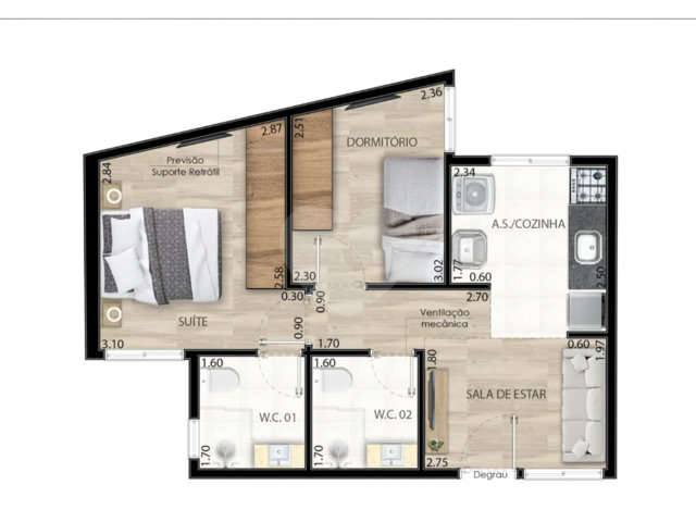 Casa em condomínio à venda com 2 quartos, sendo 1 suíte,  em Tucuruvi, São Paulo, SP