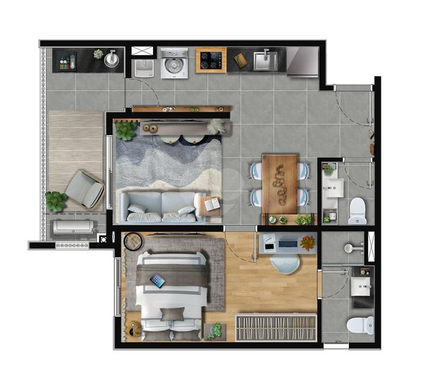 Apartamento 51m² 1