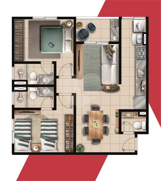 Apartamento à venda com 2 suítes em Atibaia Jardim, Atibaia, SP