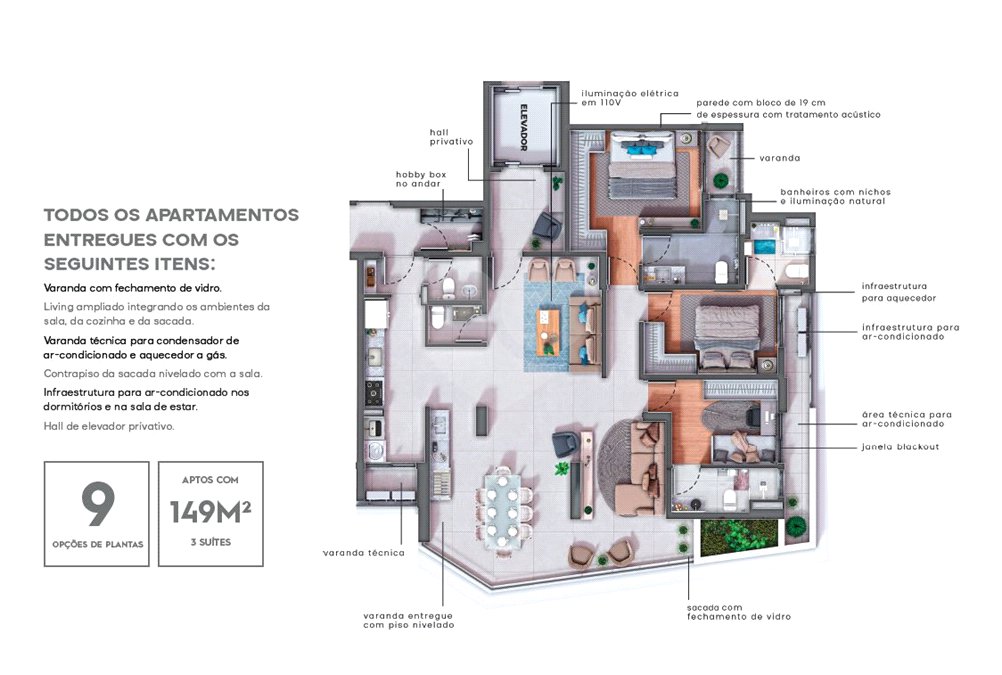 Apartamento à venda com 3 suítes em Parque Residencial Aquarius, São José dos Campos, SP